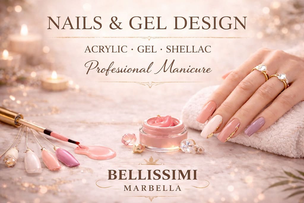 Professional manicure with gel and acrylic nails in Marbella – Bellissimi Marbella