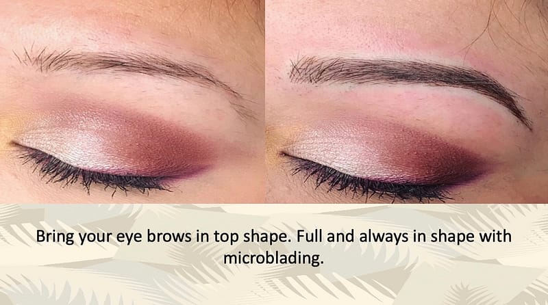 Before and after microblading at Hair & Beauty BELLISSIMI MARBELLA – Perfect eyebrows, beauty salon Marbella