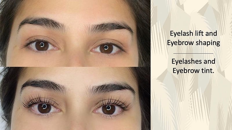 Eyelash lift and eyebrow shaping and tint at Hair & Beauty BELLISSIMI MARBELLA
