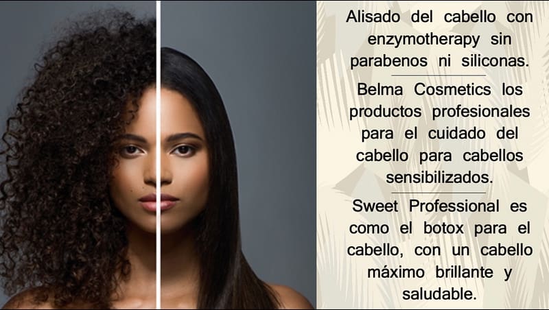 Alisado de cabello con enzimoterapia en Peluquería & Estetica BELLISSIMI MARBELLA – antes y después, sin parabenos ni siliconas, cabello sano y brillante