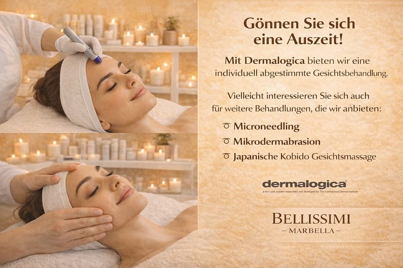 Dermalogica Gesichtsbehandlung in Marbella – Microneedling, Mikrodermabrasion und japanische Kobido Gesichtsmassage bei Bellissimi
