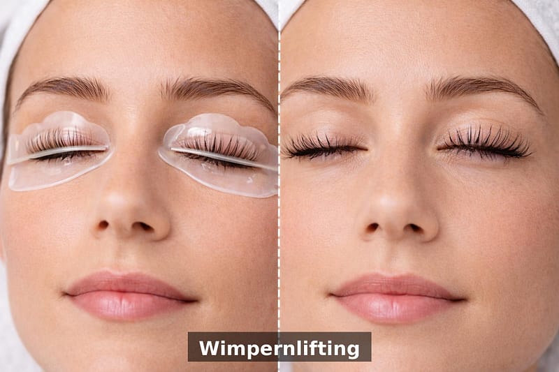 Professionelles Wimpernlifting im Kosmetikstudio – Vorher-Nachher Ergebnis